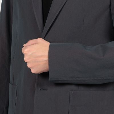 コットンナイロンシャンブレー シングルブレステッド 2Bジャケット 