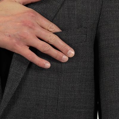 コットンウール ホップサック シングルブレステッド2Bジャケット
