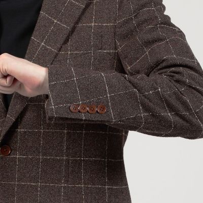 ウールシルクナイロン シングルブレステッド 2Bジャケット