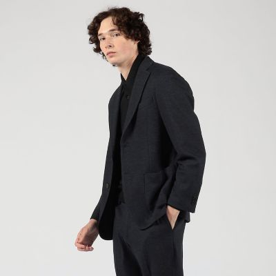 ウールコットン ダブルジャカード シングルブレステッド2Bジャケット