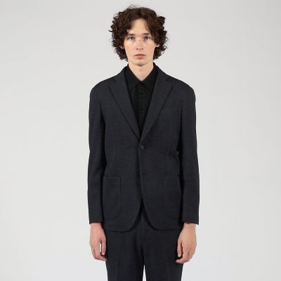 ウールコットン ダブルジャカード シングルブレステッド2Bジャケット