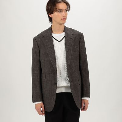 ウールシルクリネン シングルブレステッド2Bジャケット ROGNA