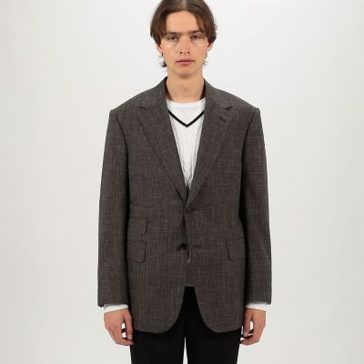 ウールシルクリネン シングルブレステッド2Bジャケット ROGNA