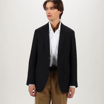 ウールシルクリネン シングルブレステッド 2Bジャケット