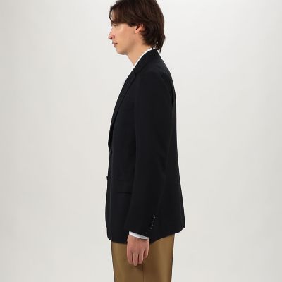 ウールシルクリネン シングルブレステッド 2Bジャケット