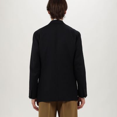ウールシルクリネン シングルブレステッド 2Bジャケット