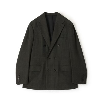 ウールリネンメッシュシャンブレー ダブルブレステッド6Bジャケット