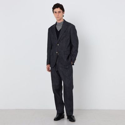 ウールデニムルック シングルブレステッド 2Bジャケット