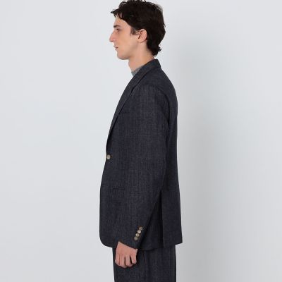 ウールデニムルック シングルブレステッド 2Bジャケット