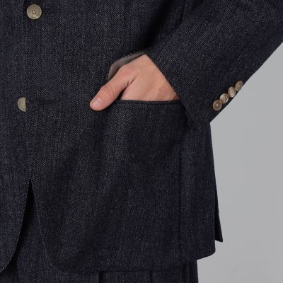 ウールデニムルック シングルブレステッド 2Bジャケット