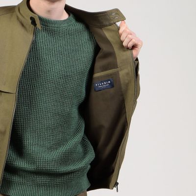 リネンウール　ハリントンジャケット　Ｄｏｒｍｅｕｉｌ　Ｂｅｌｆａｓｔ