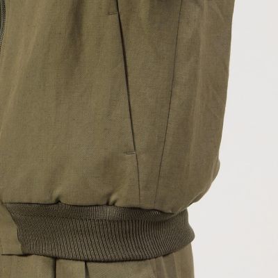 リネンウール　ハリントンジャケット　Ｄｏｒｍｅｕｉｌ　Ｂｅｌｆａｓｔ