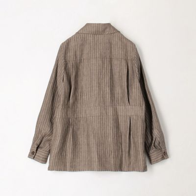 「SOLBIATI」ヘリンボーンリネンダブルジャケット リネン ダブルポケット シャツジャケット SOLBIATI
