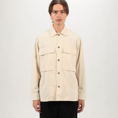 GUY ROVER コットンツイル オーバーシャツ　別注　24AW ベージュ S 別注】GUY ROVER コットン オーバーシャツ | TOMORROWLAND