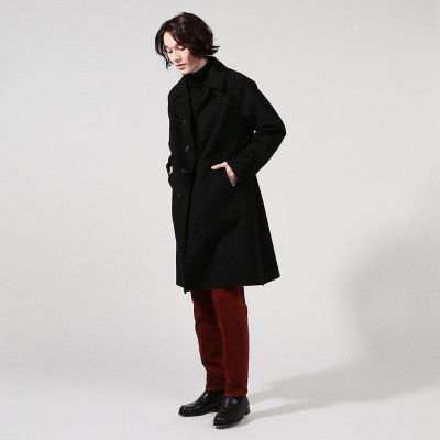 ウールカシミヤ　ダブルフェイスバルカラーコート