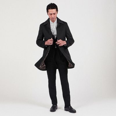 ウール　ステンカラーコート　Ｌｏｒｏ　Ｐｉａｎａ　Ｇｒｅｅｎ　Ｓｔｏｒｍ　Ｓｙｓｔｅｍ