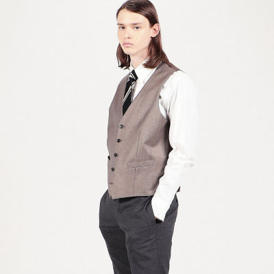 ウール マイクロハウンドトゥース 5Bベスト Dormeuil