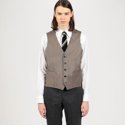 ウール マイクロハウンドトゥース 5Bベスト Dormeuil