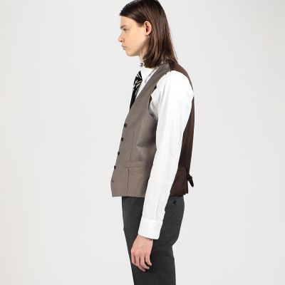 ウール マイクロハウンドトゥース 5Bベスト Dormeuil