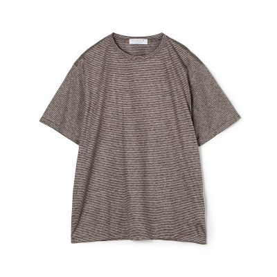 シルクコットン ボーダー ハーフスリーブ カットソー BOTTO
