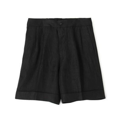 フレンチリネン　バックベルト　ショートパンツ