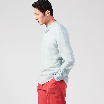 ＥＲＲＩＣＯ　ＦＯＲＭＩＣＯＬＡ　ウール　バンドカラーシャツ