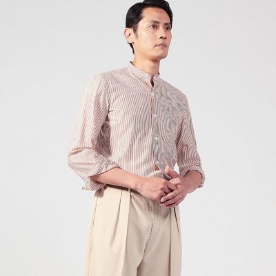 ＥＲＲＩＣＯ　ＦＯＲＭＩＣＯＬＡ　ウール　バンドカラーシャツ