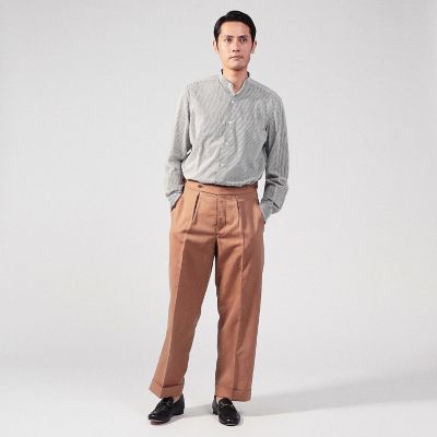 ＥＲＲＩＣＯ　ＦＯＲＭＩＣＯＬＡ　ウール　バンドカラーシャツ