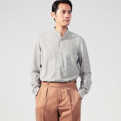 ＥＲＲＩＣＯ　ＦＯＲＭＩＣＯＬＡ　ウール　バンドカラーシャツ