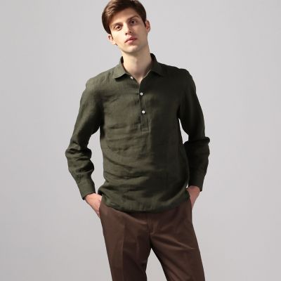 美品 Errico Formicola 100%リネン プルオーバーシャツ S 美品 Errico Formicola 100%リネン プルオーバーシャツ S ERRICO