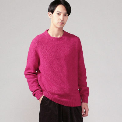 FEDELI ウールカシミヤブークレ クルーネックニット