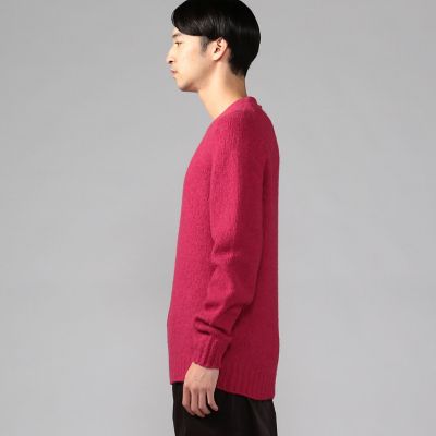 FEDELI ウールカシミヤブークレ クルーネックニット