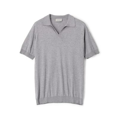 JOHN SMEDLEY コットン スキッパーニットポロシャツ