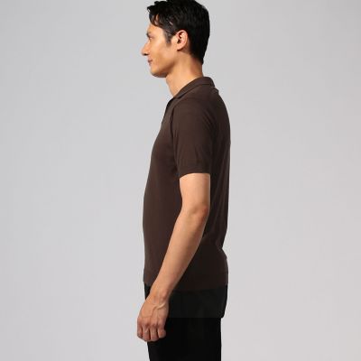 JOHN SMEDLEY コットン スキッパーニットポロシャツ