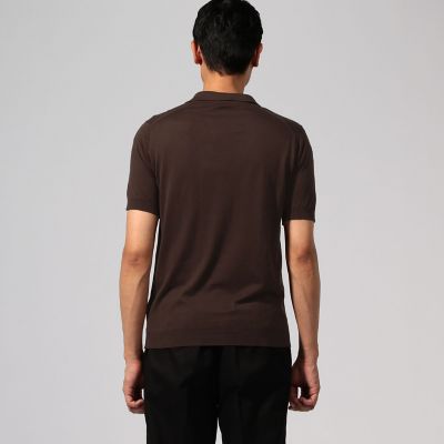 【美品】JOHN SMEDLEY コットン ニット スキッパー ポロシャツ L JOHN SMEDLEY コットン スキッパーニットポロシャツ