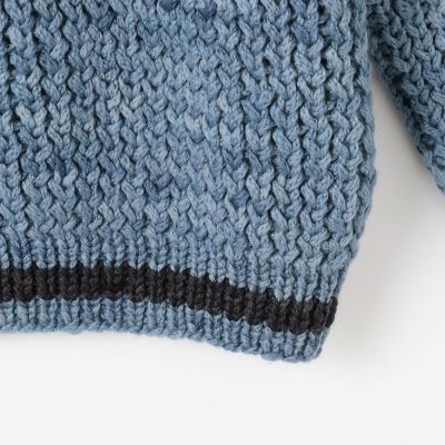 knit brary パッチワークセーター M ネイビー系 knit brary ウール クルーネックニット | TOMORROWLAND