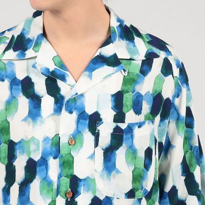 別注】m's braque レーヨン オープンカラー ハーフ