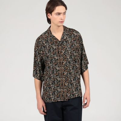 【別注】ｍ’ｓ　ｂｒａｑｕｅ　レーヨン　オープンカラー　ハーフスリーブシャツ
