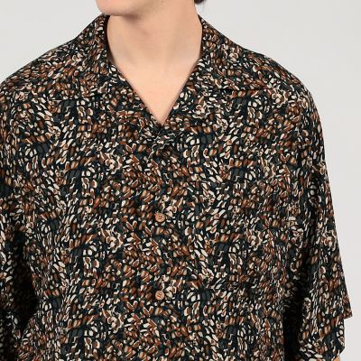 【別注】ｍ’ｓ　ｂｒａｑｕｅ　レーヨン　オープンカラー　ハーフスリーブシャツ