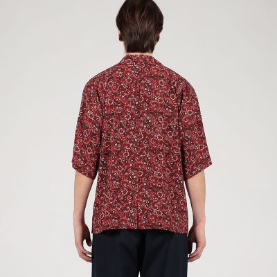 【別注】ｍ’ｓ　ｂｒａｑｕｅ　ポリエステル　オープンカラー　ハーフスリーブシャツ