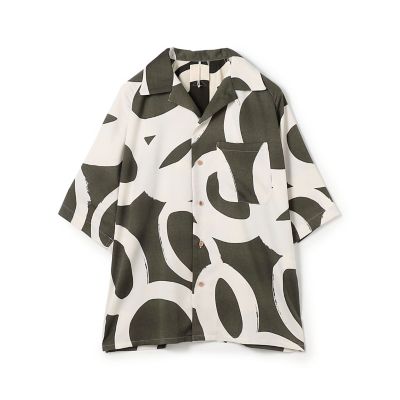 m's braque エムズブラック カジュアルシャツ F 黒x白(総柄) 【古着】【中古】 m's braque - m's braque エムズブラック カジュアルシャツ F 黒x白(総