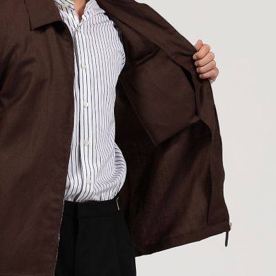 別注】CARUSO ウール リネン ジップブルゾン