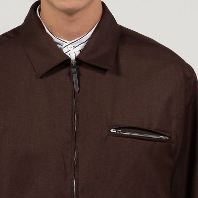 別注】CARUSO ウール リネン ジップブルゾン