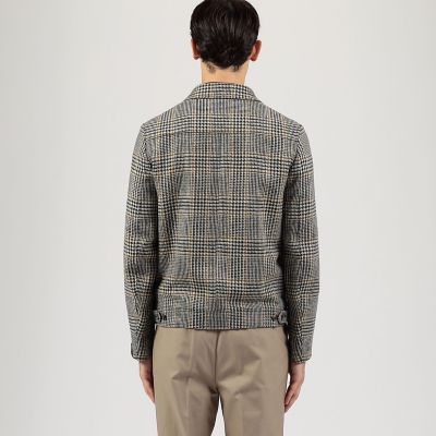 別注】CARUSO ウールグレンチェック ショートブルゾン