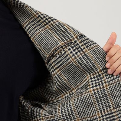 カルーソ　グレンチェック　46 送料無料】【別注】CARUSO ウールグレンチェック ショート