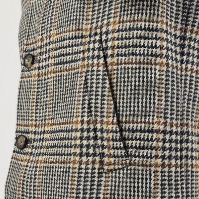 別注】CARUSO ウールグレンチェック ショートブルゾン