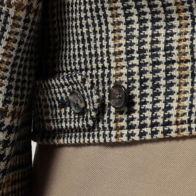 送料無料】【別注】CARUSO ウールグレンチェック ショート