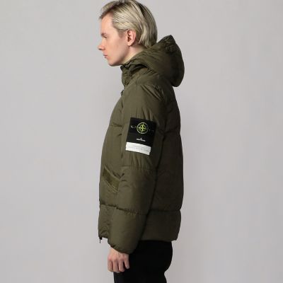 STONE ISLAND ポリエステル フーデッドダウンジャケット