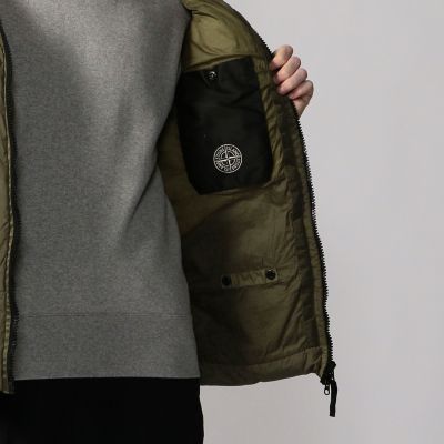 STONE ISLAND ポリエステル フーデッドダウンジャケット