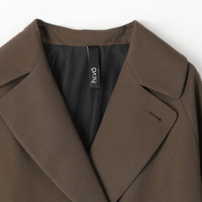 【別注】Ｈｅｖｏ×ＴＯＭＯＲＲＯＷＬＡＮＤ　ＢＲＩＮＤＩＳＩ　ウールコットンツイル　ダブルブレストベルテッドコート